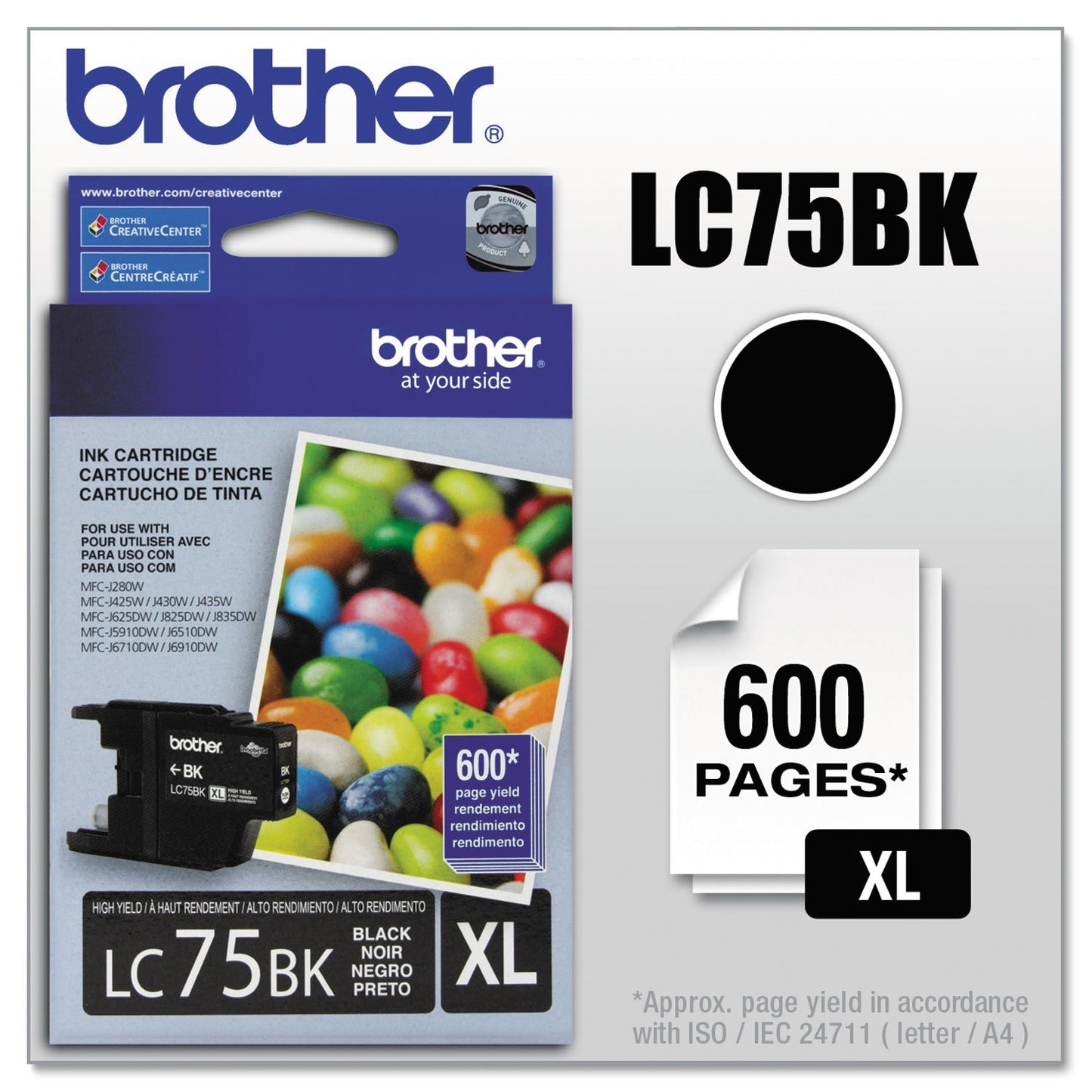 Brother LC75BK LC75BK Innobella High-Yield Ink, Black