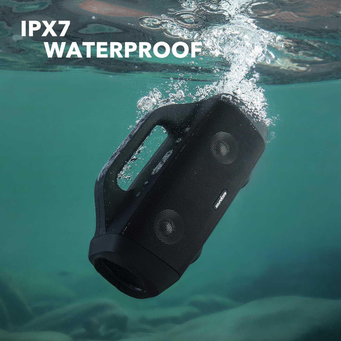 Soundcore Motion Boom Outdoor Speaker with Titanium Drivers, BassUp Technology, IPX7 Waterproof, 24H Playtime, Soundcore App, Built-in Handle
