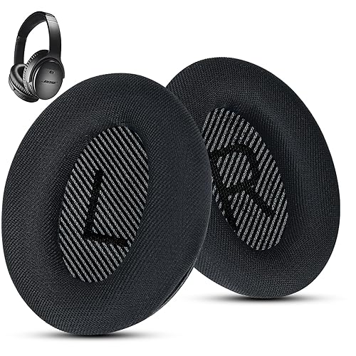 Wzsipod Cooling Gel Fabric Replacement Ear Pads for Bose QuietComfort 35 / QC35 II - Memory Foam Ear Cushions, Compatible with QC45 QC25 QC15 AE2