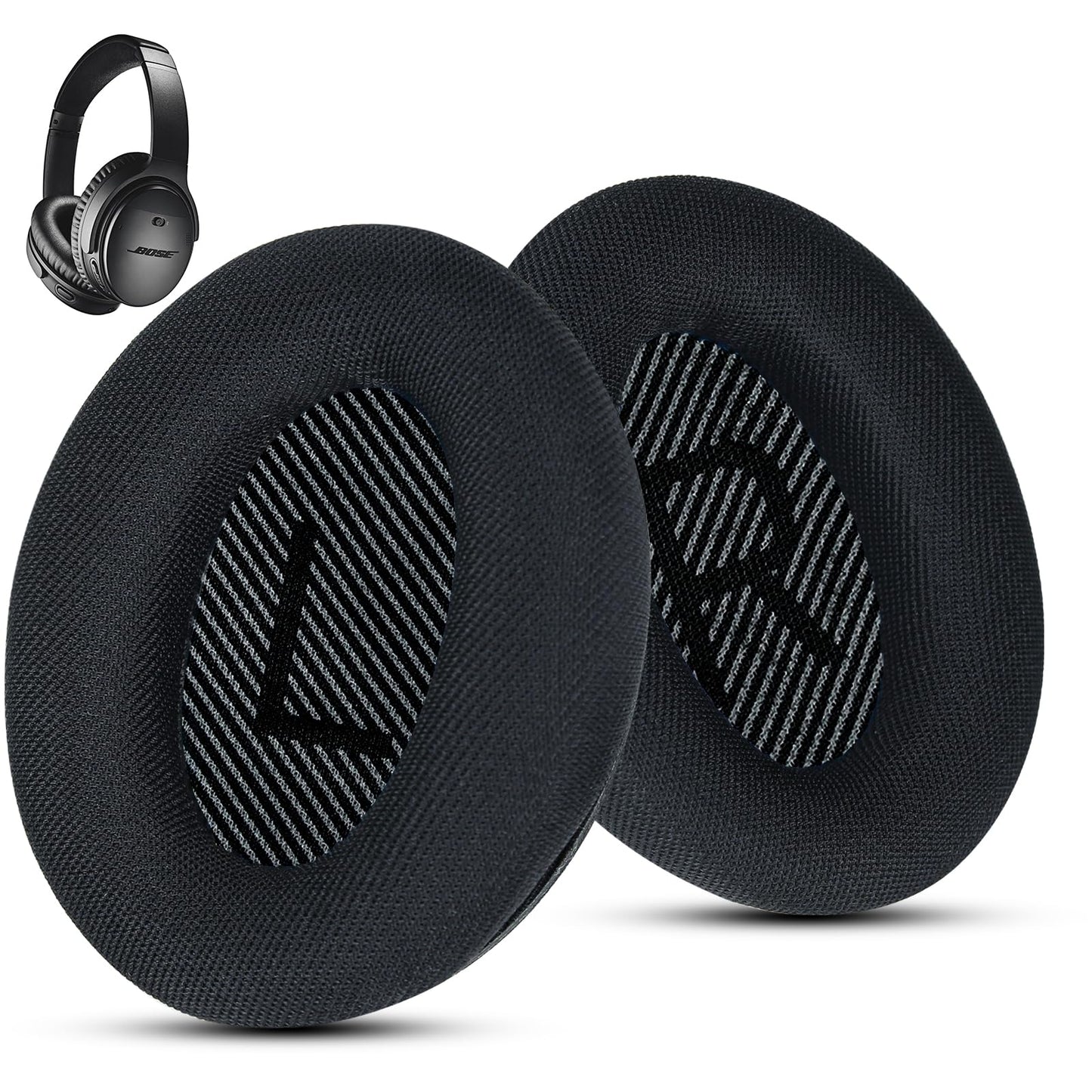 Wzsipod Cooling Gel Fabric Replacement Ear Pads for Bose QuietComfort 35 / QC35 II - Memory Foam Ear Cushions, Compatible with QC45 QC25 QC15 AE2