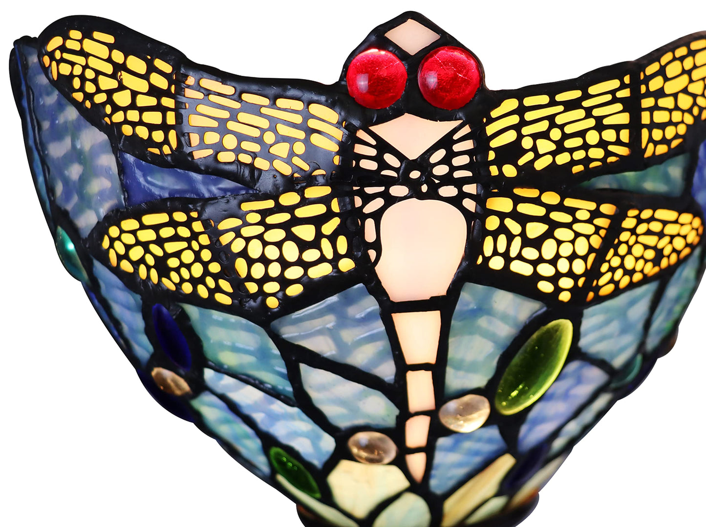 Chloe Lighting SUNNIVA Dragonfly Tiffany-Style Dark Bronze 1 Light Wall Sconce 8" Wide