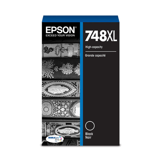 EPSON 748 DURABrite Pro Ink High Capacity Black Cartridge (T748XL120) Works with WorkForce WF-6530 WF-6530, 6590, 8590, 6090, 8090