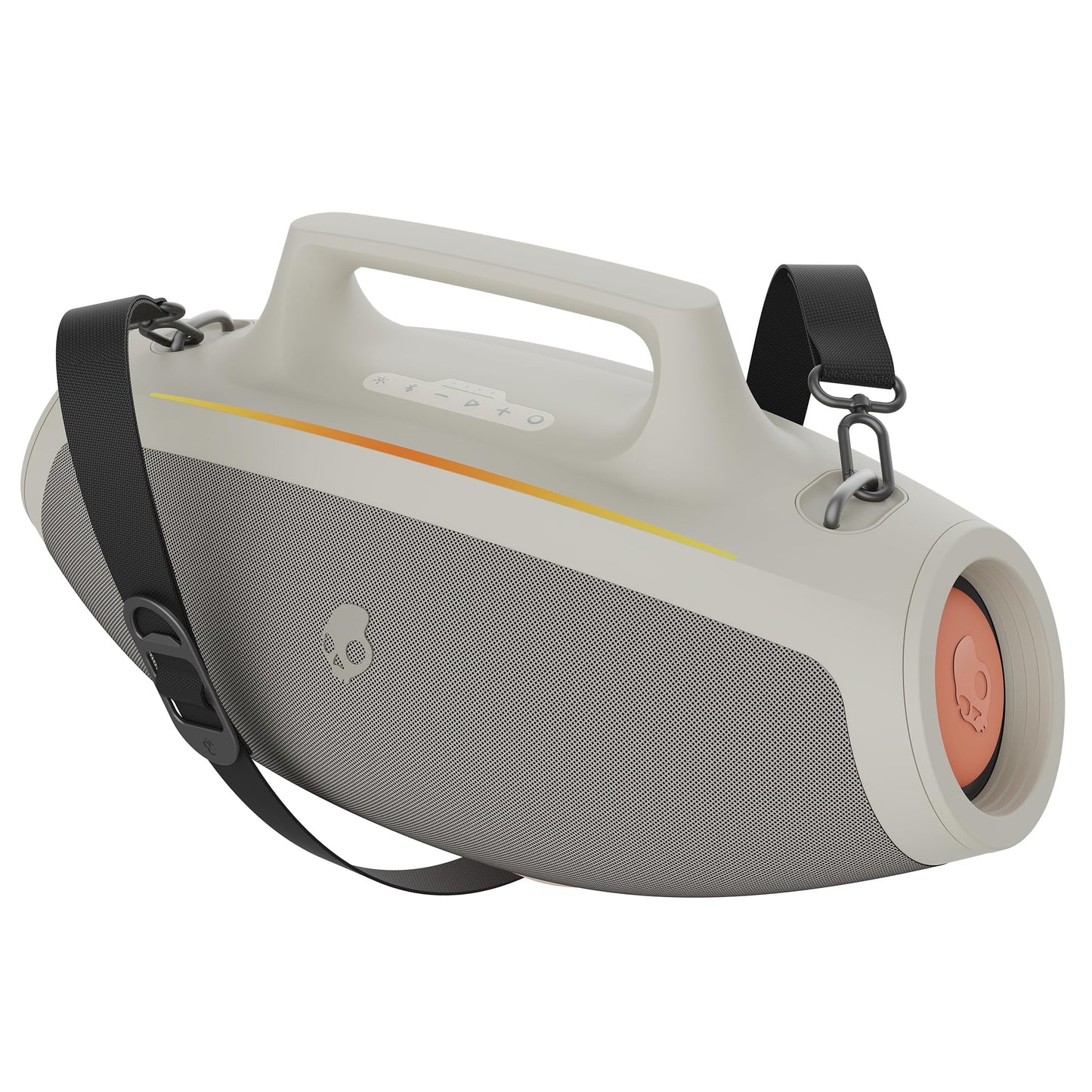 Skullcandy Barrel Bluetooth Boombox Speaker - Water-Resistant Wireless Portable Speaker, with LED Lightshow Mode, 12 Hour Battery, Multi-Link, & USB-C