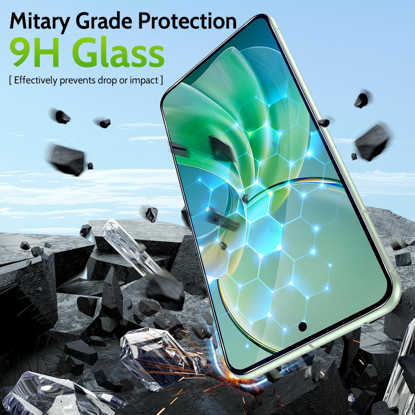 WYQLTD 3 Pack Screen Protector for iPhone 12 Pro Max, 9H Hardness Shatterproof Tempered Glass Screen Protector(6.7- Inch)