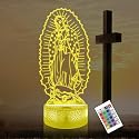 OkiyiD Catholic Gifts for Women, Virgin Mary 3D Illusion Lamp LED Night Light for Catholic Decor, Unique Religious Christian Believers Blessings Gift