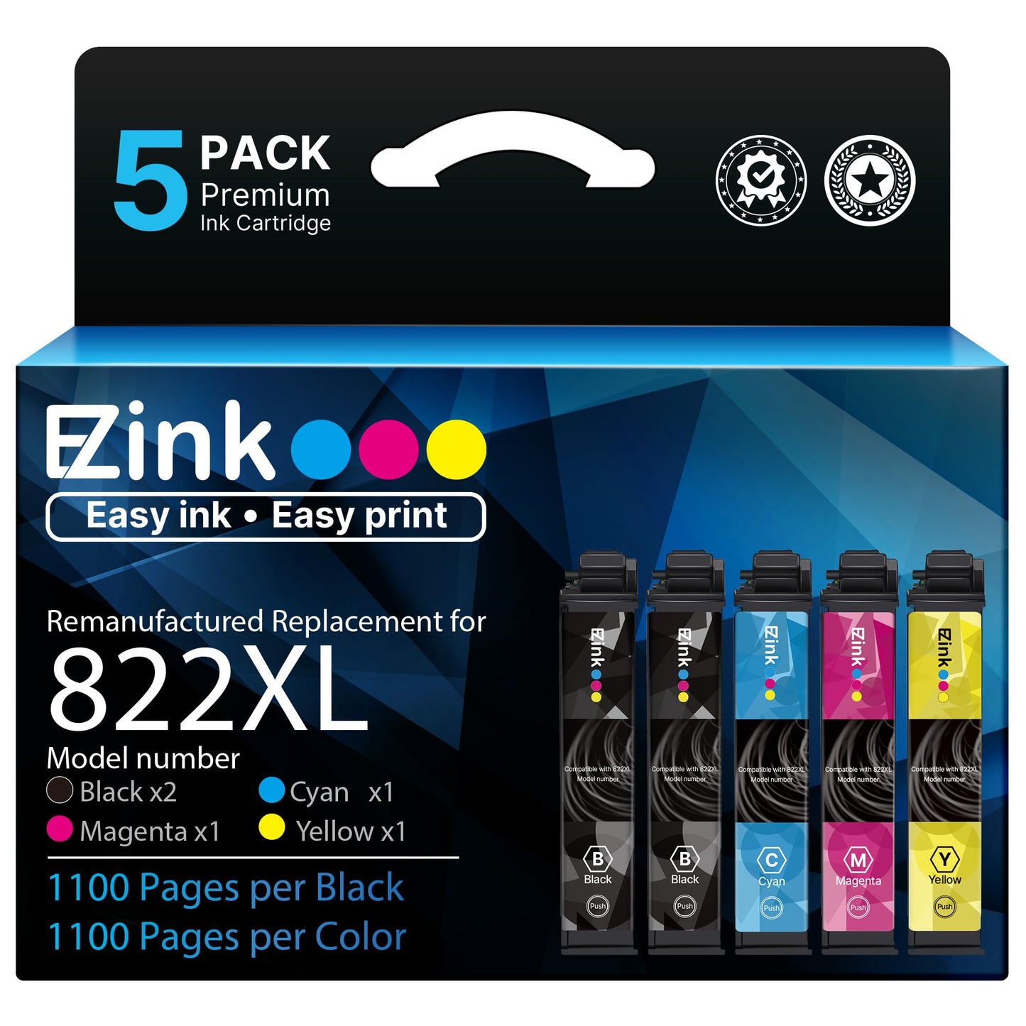 E-Z Ink Remanufactured Replacement for Epson 822XL Ink Cartridge for 822 XL