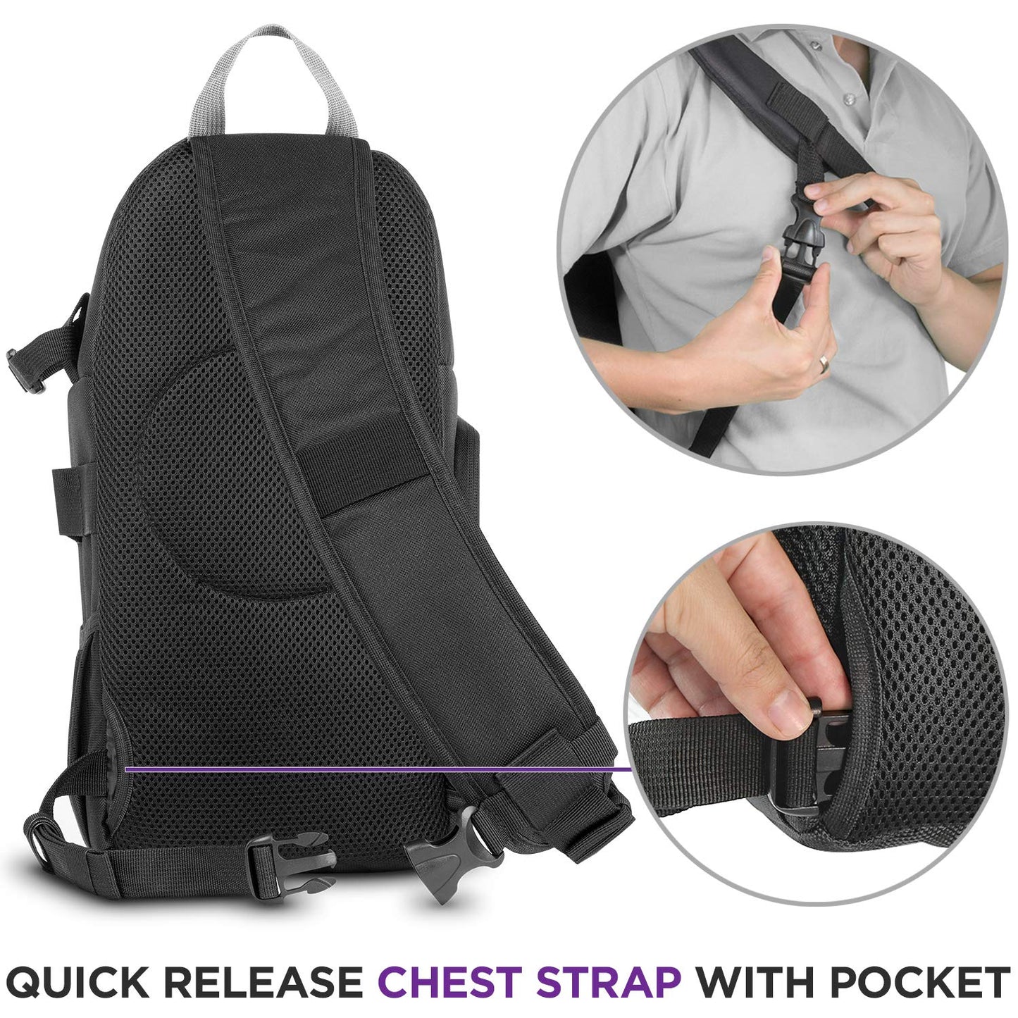 Altura Photo Camera Sling Bag - Backpack for Canon, Nikon, Sony & GoPro DSLR & Mirrorless Cameras - Crossbody Backpacks for Photographers