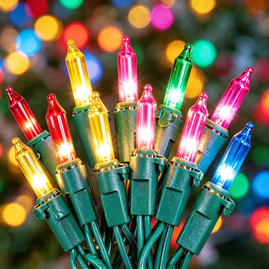 MYGOTO 2 Pack 23ft 100 Clear Mini Easter String Lights on Green Wire for Indoor/Outdoor Use,Connectable 120V Clear Tree Lights for Christmas Wedding
