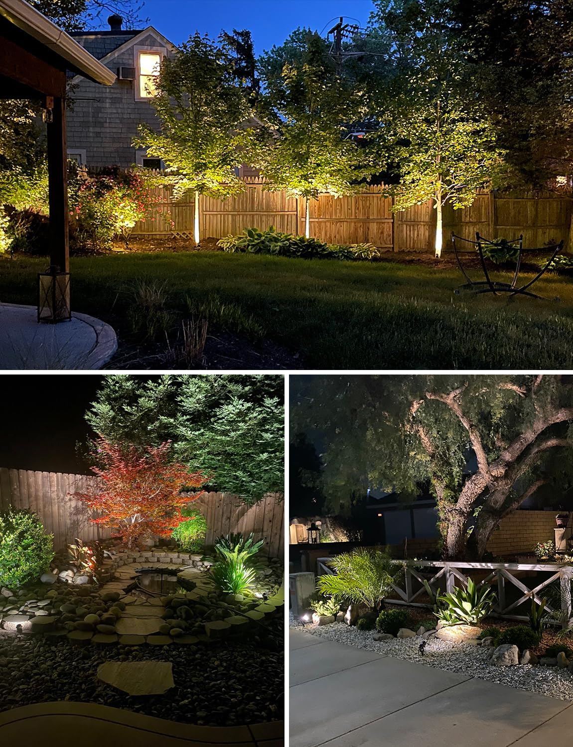 SUNVIE 24 Pack Low Voltage Landscape Lights LED 12W Landscape Lighting with connectors AC/DC 12V-24V Outdoor Spotlight IP65 Waterproof Tree Flag