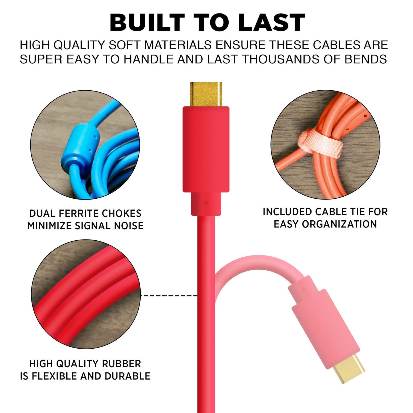 DJ TechTools Chroma Cables: Audio Optimized 1.5M USB-C to USB-B Cable with 56K Resistor (Blue, 1.5m)