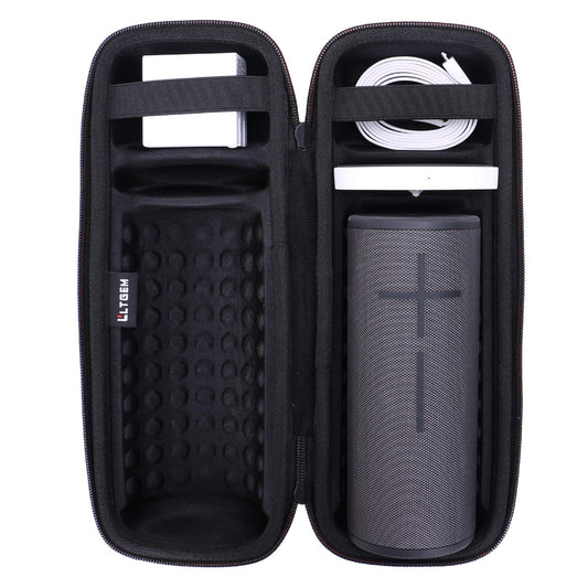 LTGEM Case Compatible with Ultimate Ears Boom 4/3 Portable Waterproof Speaker and Charger Dock, Black