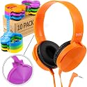 Barks Classroom Headphones (10 Pack, Mixed Colors) - On-Ear Premium Student Bulk Headphones: Perfect for Kids K-12, Schools & Class Sets (Colorful
