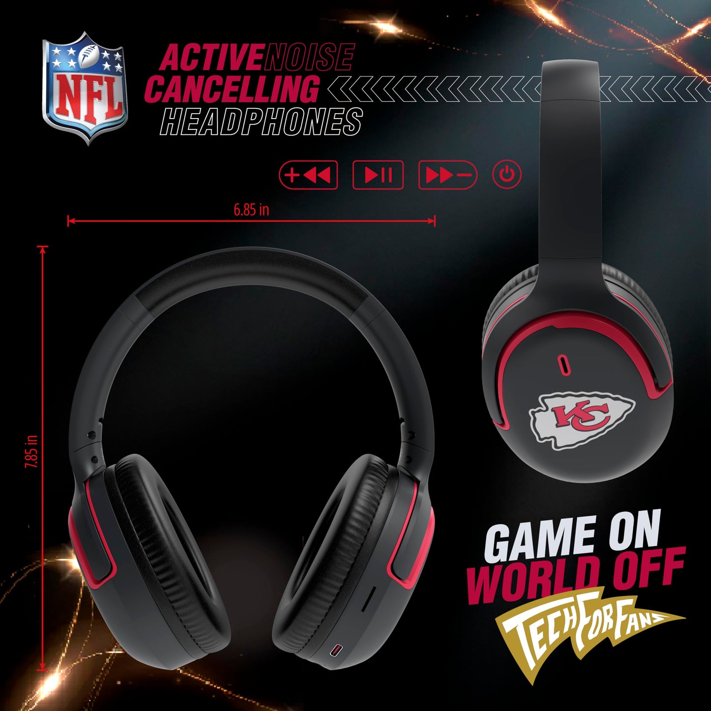 SOAR NBA Active Noise Cancelling Over The Ear Headphones, Milwaukee Bucks