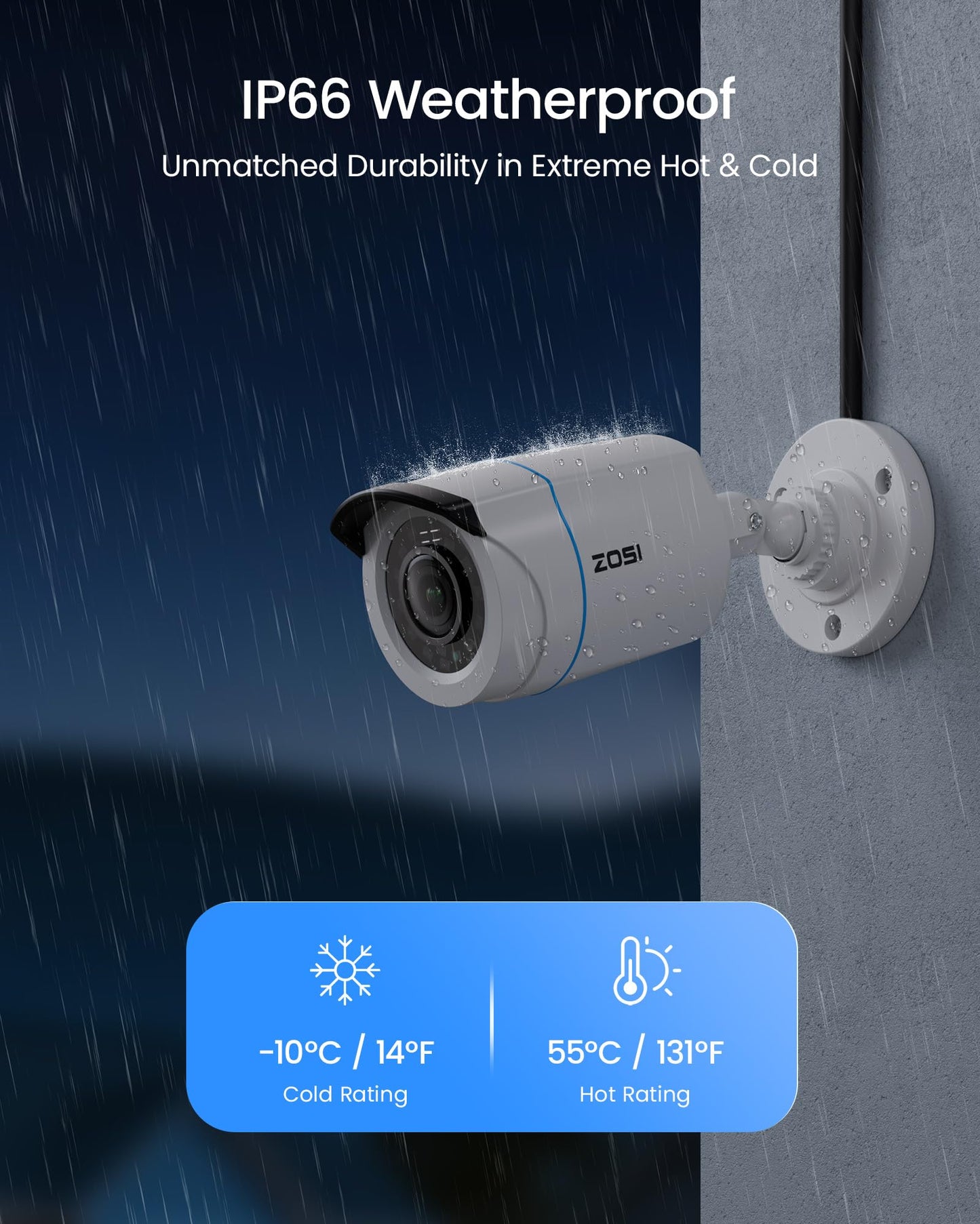 ZOSI H.265+ Home Security Camera System with AI Human Vehicle Detection, 5MP 3K Lite 8 Channel CCTV DVR Recorder and 8 x 1080p Weatherproof Bullet