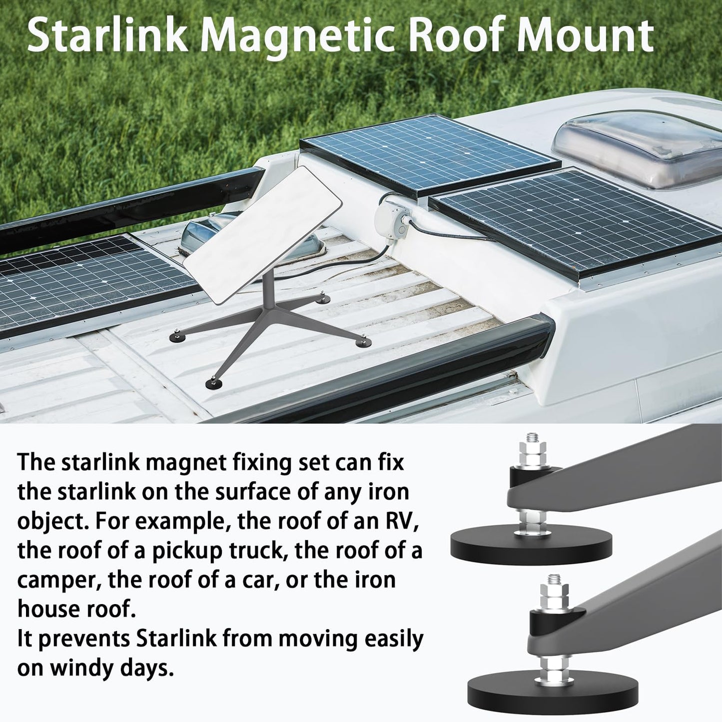 Wuutyty Starlink Magnetic Roof Mount, Compatible with Starlink, Mount