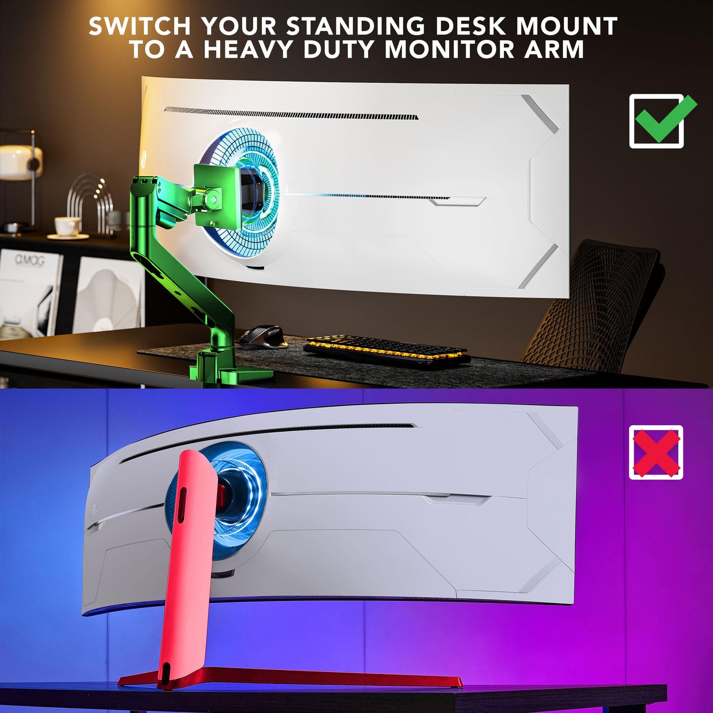 Mount-It! VESA Adapter for Samsung Ultra-Wide Monitors - Compatible with Odyssey G9, Neo G9, CRG9, CHG9, CHG90 - Converts to Standard 100x100 VESA