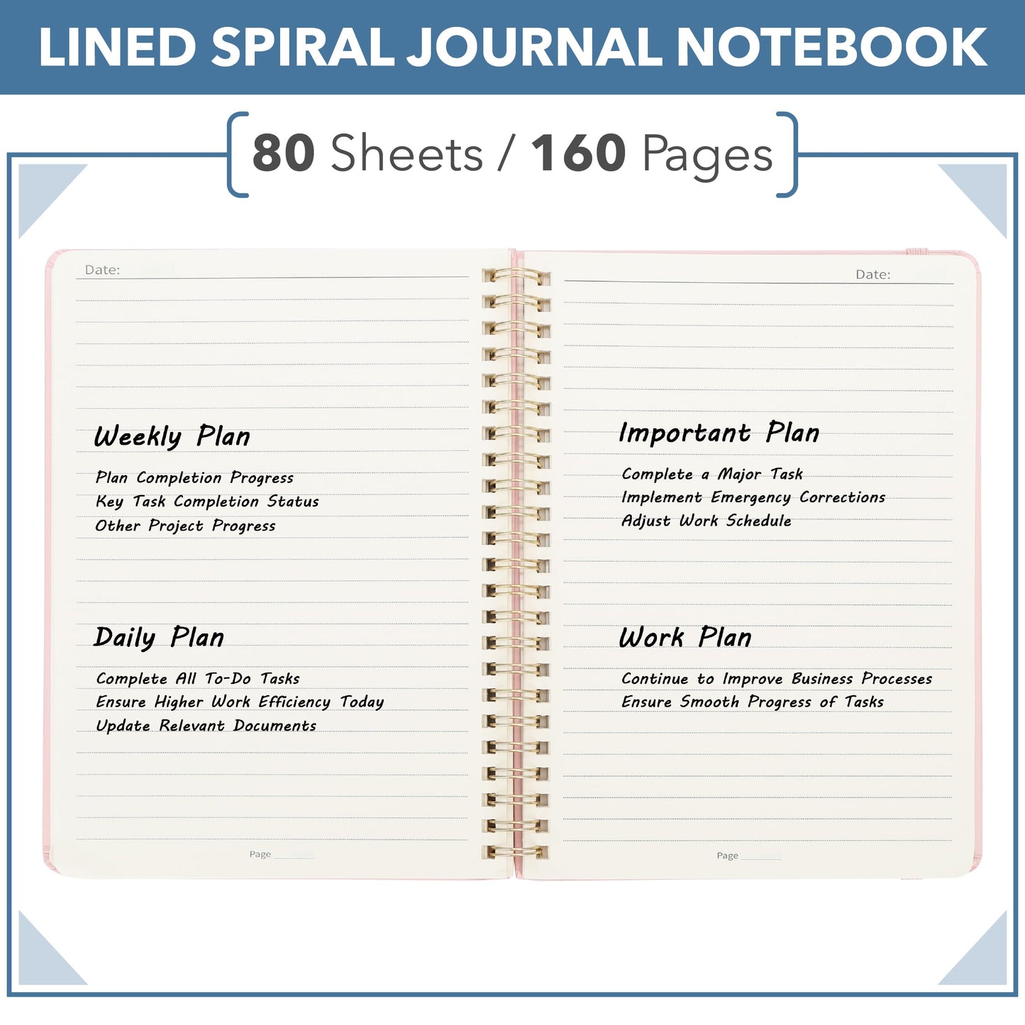 Mr. Pen- Lined Spiral Journal Notebook, A5 (5.7"x7.9"), 160 Pages
