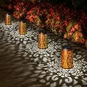 MOLEBIT 4 Pack Solar Hanging Lanterns Outdoor