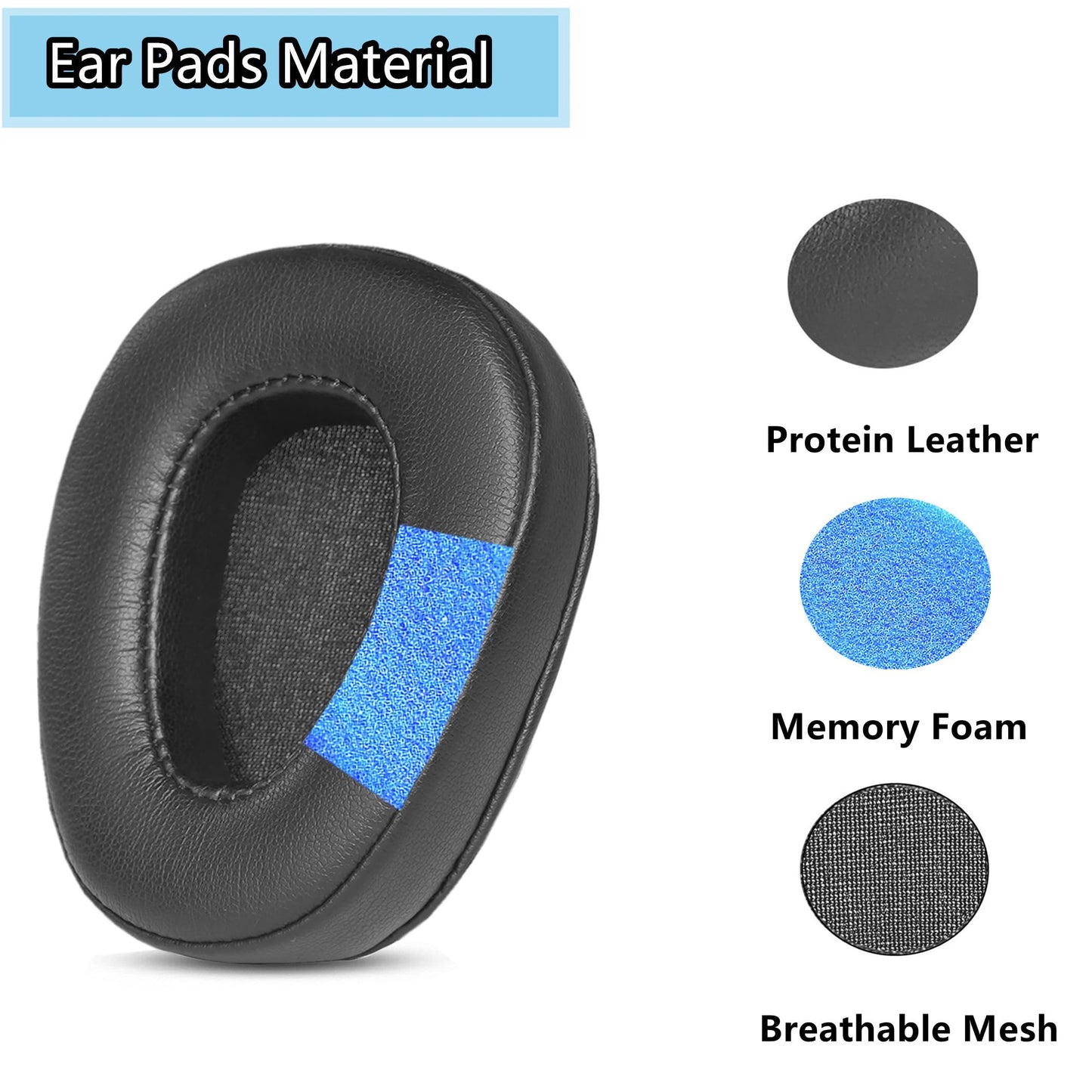 B650-XT Ear Pads Mic Foam Replacement Cushions Compatible with VXI BlueParrott B650XT B650 XT S650-XT S650XT Noise Cancelling Headphones Earpads