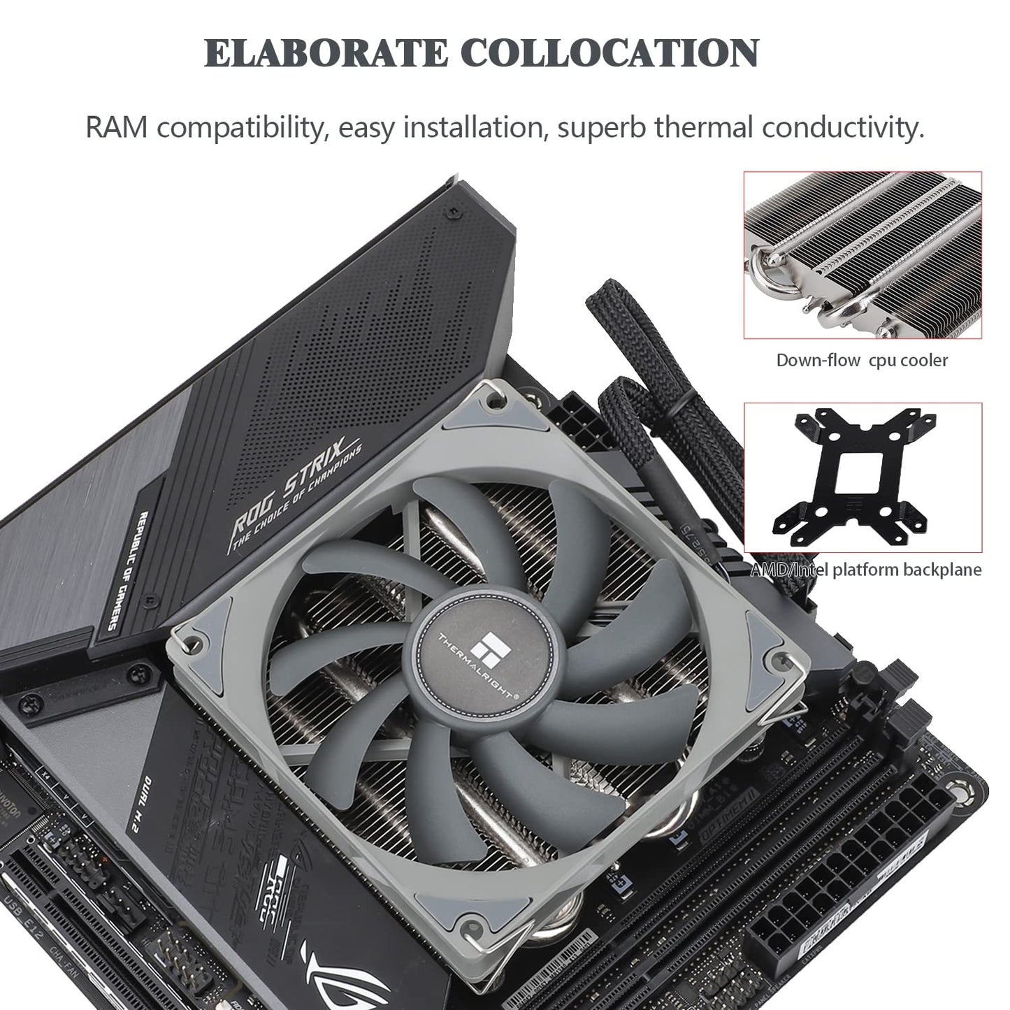 Thermalright AXP90 X36 Low Profile ITX CPU Cooler, 36mm Height, TL-9015 Slim PWM CPU Fan, Computer ITX Heatsink Cooler, for AMD:AM4 AM5/Intel