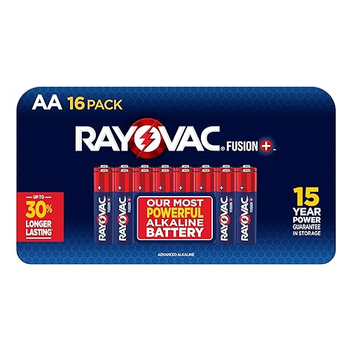 Rayovac Fusion AA Batteries (16 Pack), Double A Alkaline Batteries
