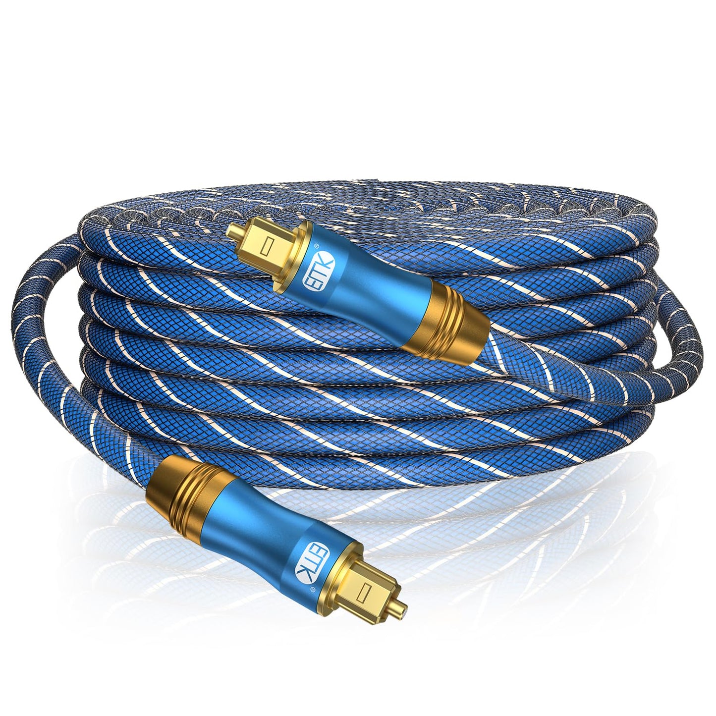 EMK Digital Optical Audio Cable 33Feet/10M Fiber Optical Toslink SPDIF Male to Male Cord for Home Theater, Sound Bar, TV, PS4, Xbox, PlayStation