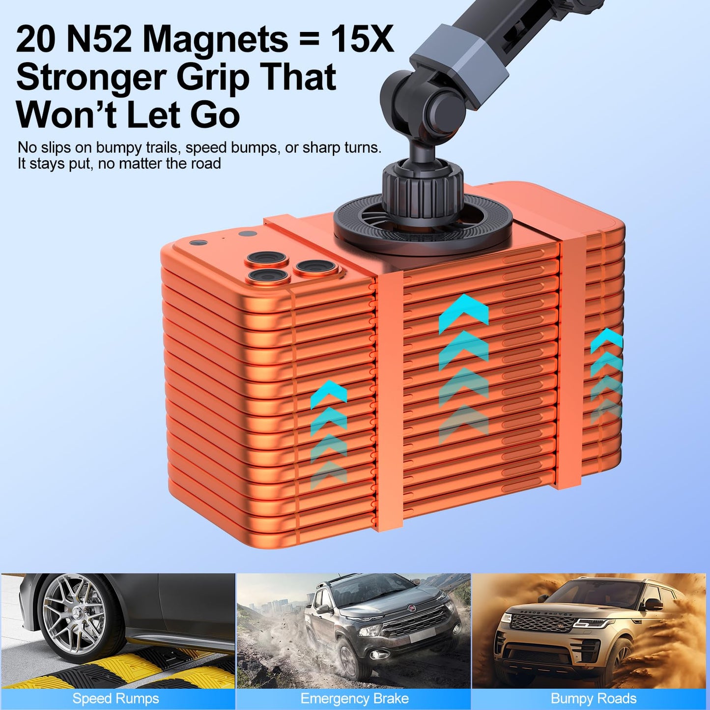 Vitog 2-in-1 MagSafe Car Mount, 2026 Hands Free Phone Holders for Your Car, Strong Magnetic Cup Holder Phone Holder for iPhone 17-12 Pro Max, Samsung