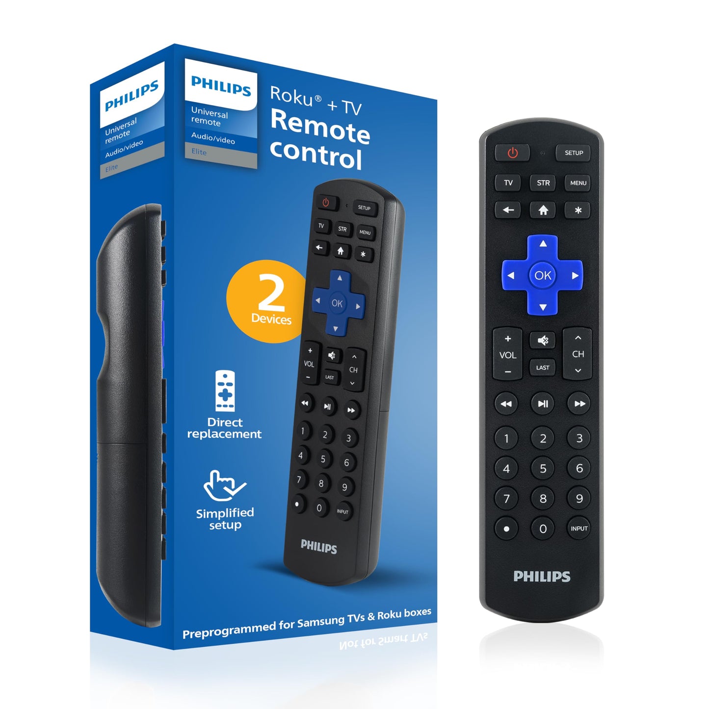 Philips Roku TV Remote Replacement, Compatible with Roku Philips TV, TCL/ONN/Hisense/Sharp/Element/Westinghouse, Roku Replacement Remote SRP6320R/27
