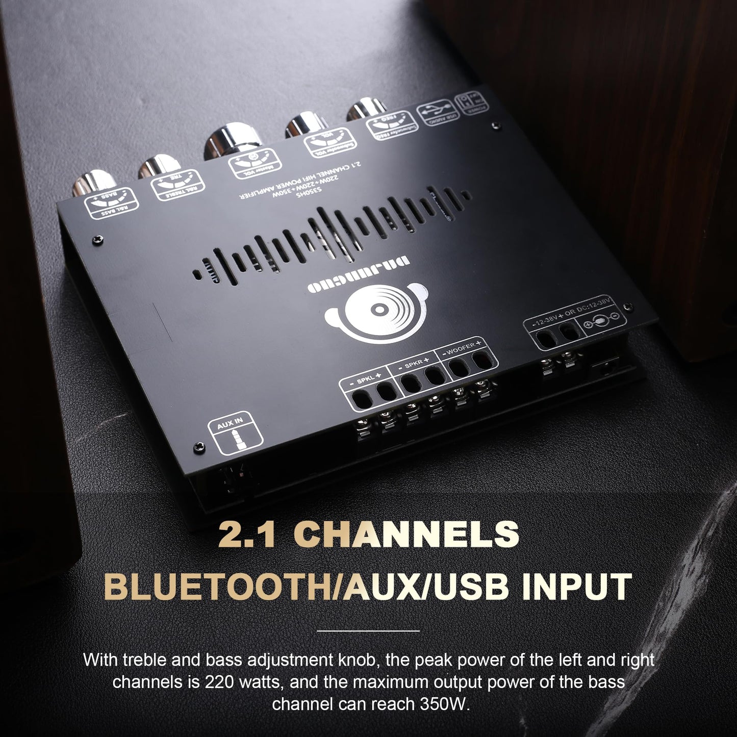 S350HS TPA3251 Bluetooth Power Amplifier Board with Subwoofer 2.1 Channel 220W×2+350W, 12V-38V Audio Power Amplifier Module
