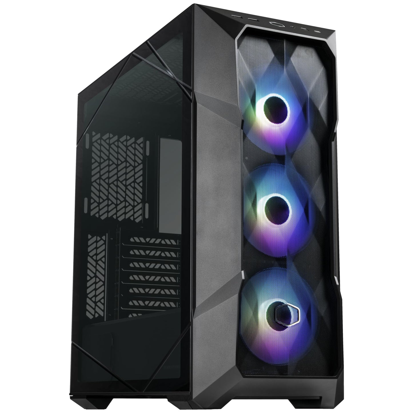 Cooler Master TD500 Mesh V2 Airflow ATX Mid-Tower Case, Polygonal Mesh, Crystalline Tempered Glass, Removable Top Panel, 3X Customizable 120mm PWM