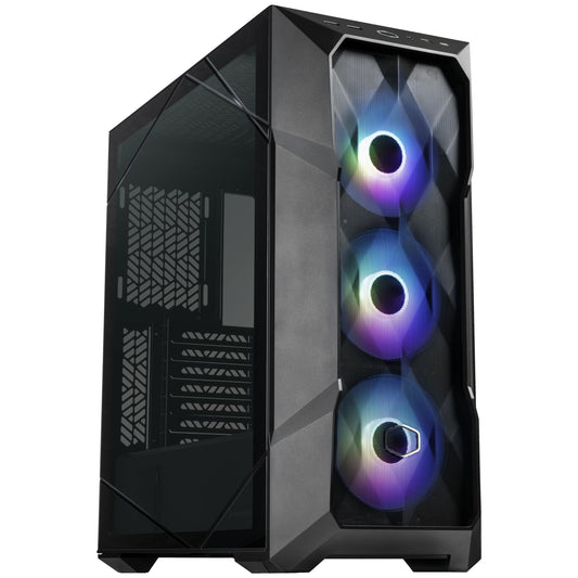 Cooler Master TD500 Mesh V2 Airflow ATX Mid-Tower Case, Polygonal Mesh, Crystalline Tempered Glass, Removable Top Panel, 3X Customizable 120mm PWM