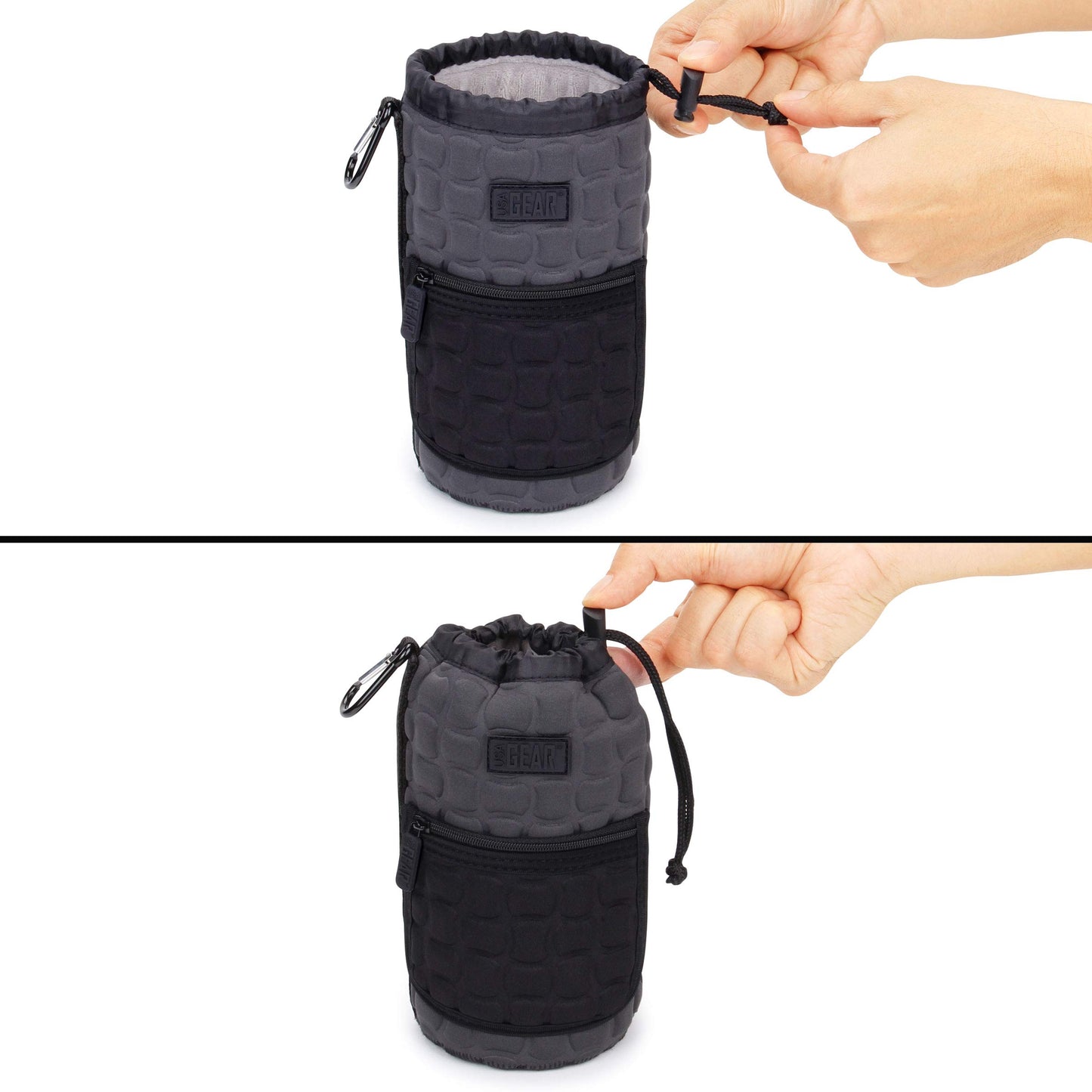 USA Gear FlexARMOR-X Large Lens Case Pouch with Deluxe Padded Neoprene Protection - Fits Camera Lenses up to 7.87" x 3.80", Drawstring Opening