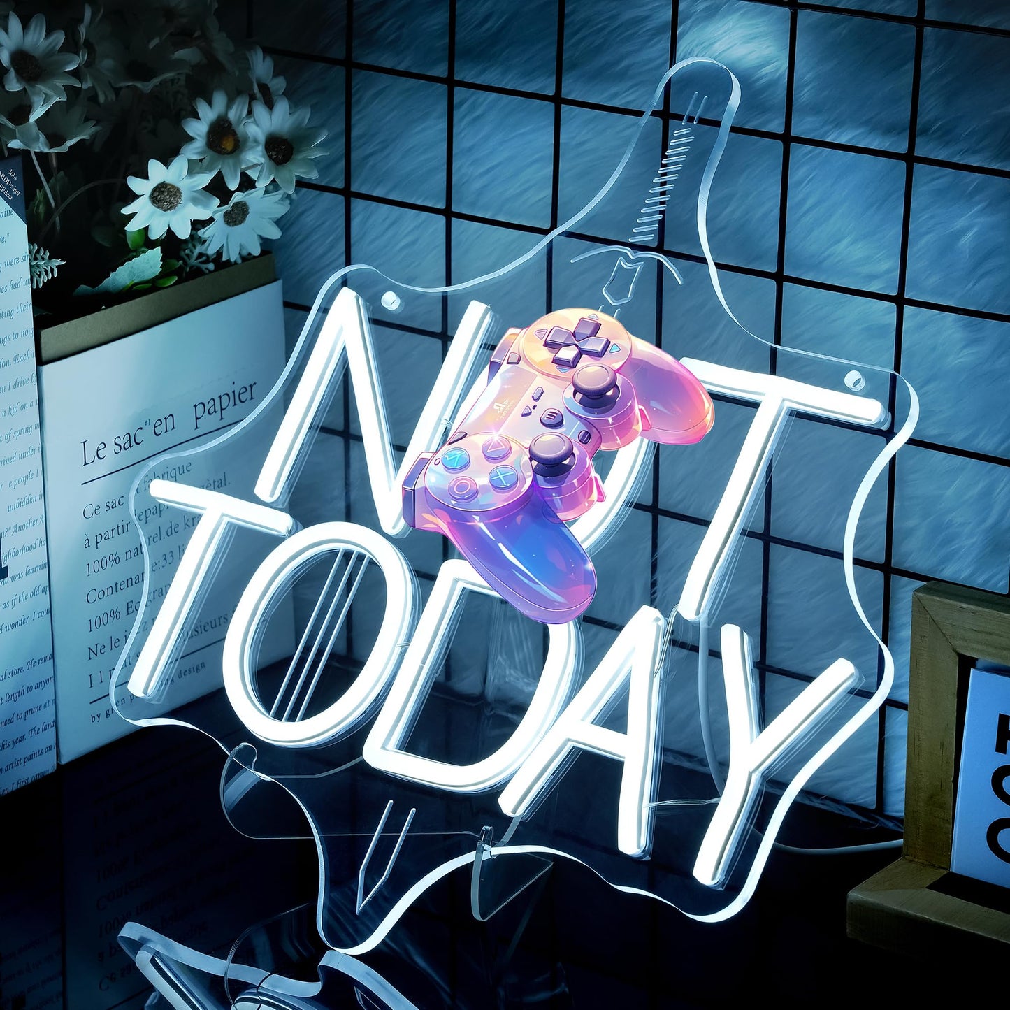 Sword Neon Sign Not Today for Wall Decor - Thrones Neon Acrylic USB Powered LED Wall Art Decor, Light Up Sign Dimmable, for Man Cave Bedroom Living