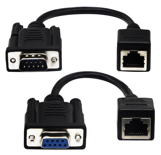 zdyCGTime RJ45 to RS232 Cable, DB9 9-Pin Serial Port Female&Male to RJ45 Female Cat5/6 Ethernet LAN Console?15CM/6Inch? 2Pack