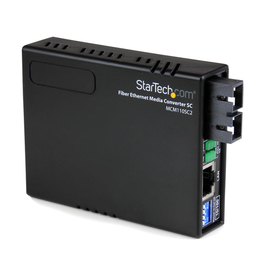 StarTech.com Multimode (MM) SC Fiber Media Converter for 10/100Mbps Network - Ethernet to SC MM Fiber Media Converter - 2 km / 1.2 m, TAA (MCM110SC2)