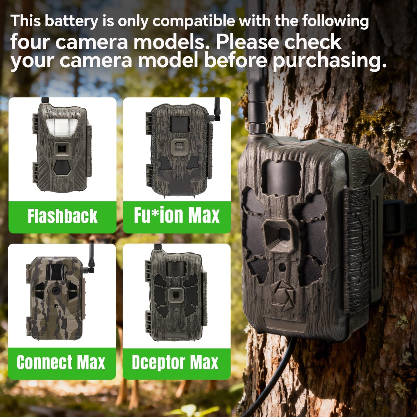 Adicop Rechargeable Lithium Camera Battery 2 Pack 7000mAh Compatible with Steahlt Cam Trail Camera Deceptor Fusion Connect MAX Flashback