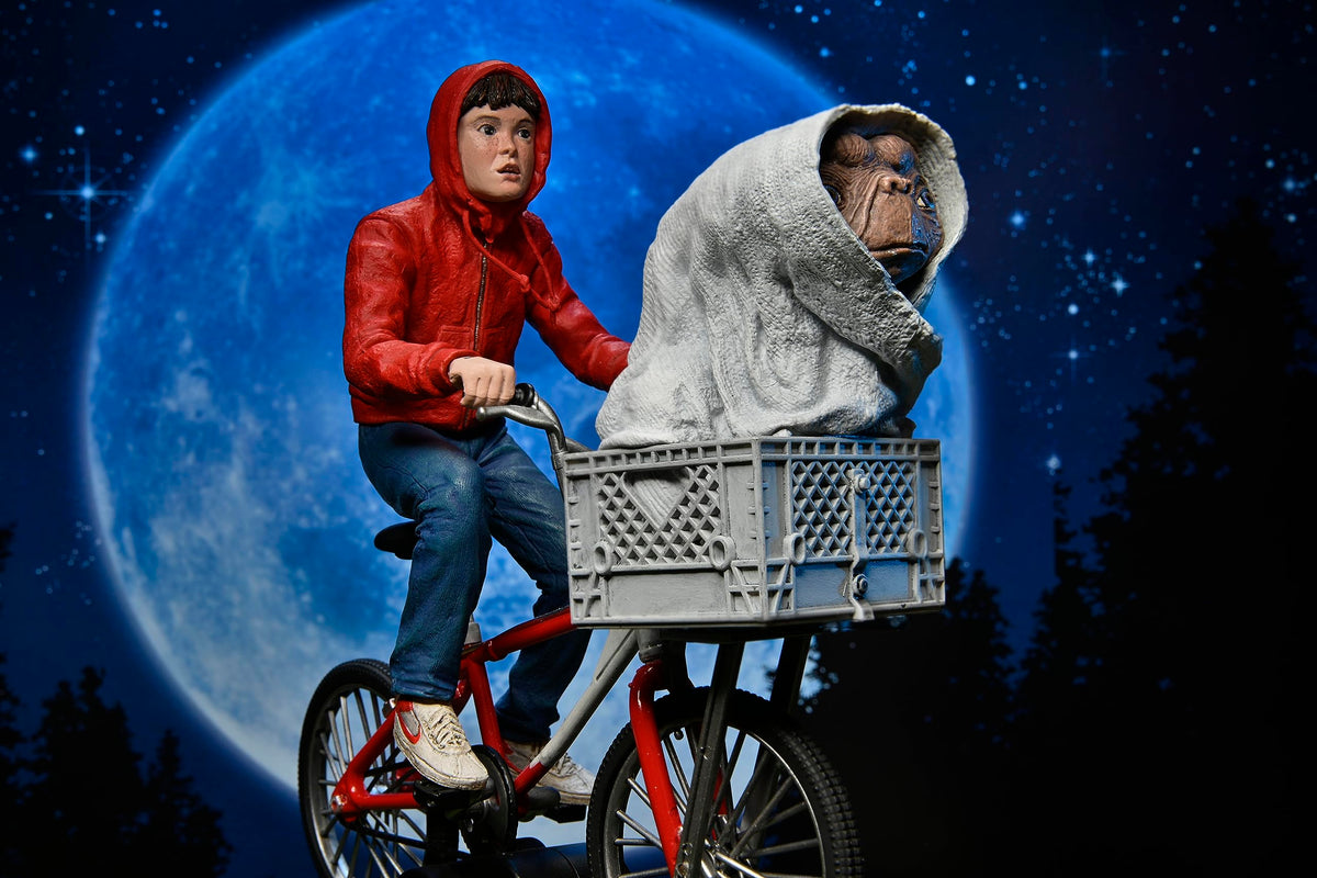 NECA - E.T. The Extra-Terrestrial 40th Anniversary 7? Scale Action Figure - Elliott & E.T. on Bicycle