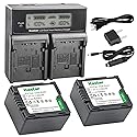 Kastar LCD Dual Smart Fast Charger & 2 x Battery for Panasonic CGR-DU07, CGA-DU07and PV-GS31, PV-GS33,PV-GS34, PV-GS35, PV-GS39, PV-GS400, PV-GS500
