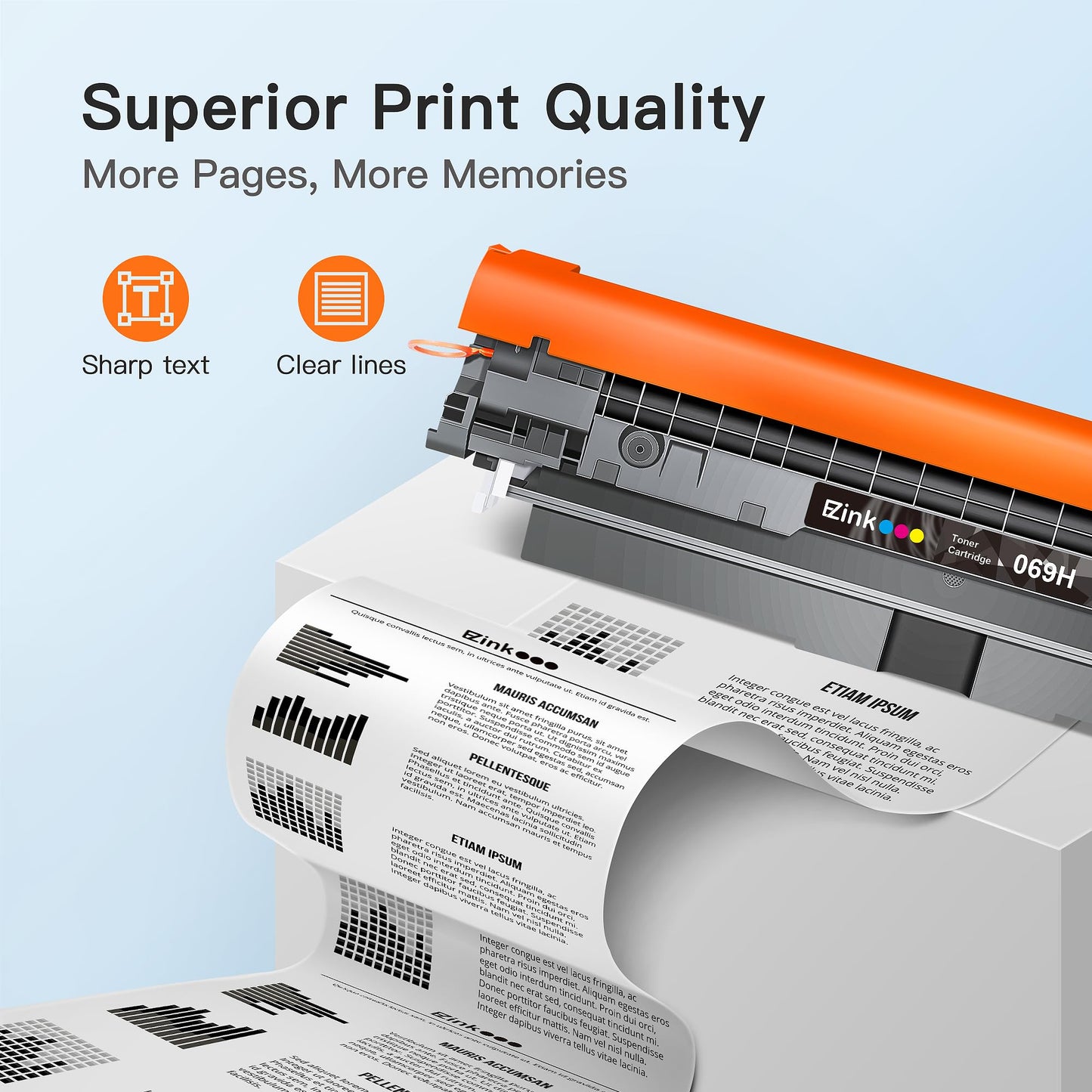 E-Z Ink 069H Toner Cartridge Compatible for Canon 069 069H, 2 Black
