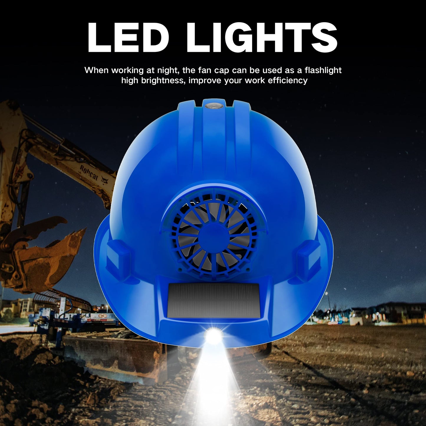 [SZEPINSEC] 2021 Newly Developed Safety Helmet with Solar Fan and Lighting lamp-USB Output 2000mAh Built-in Battery, Mobile Phone Charging Function