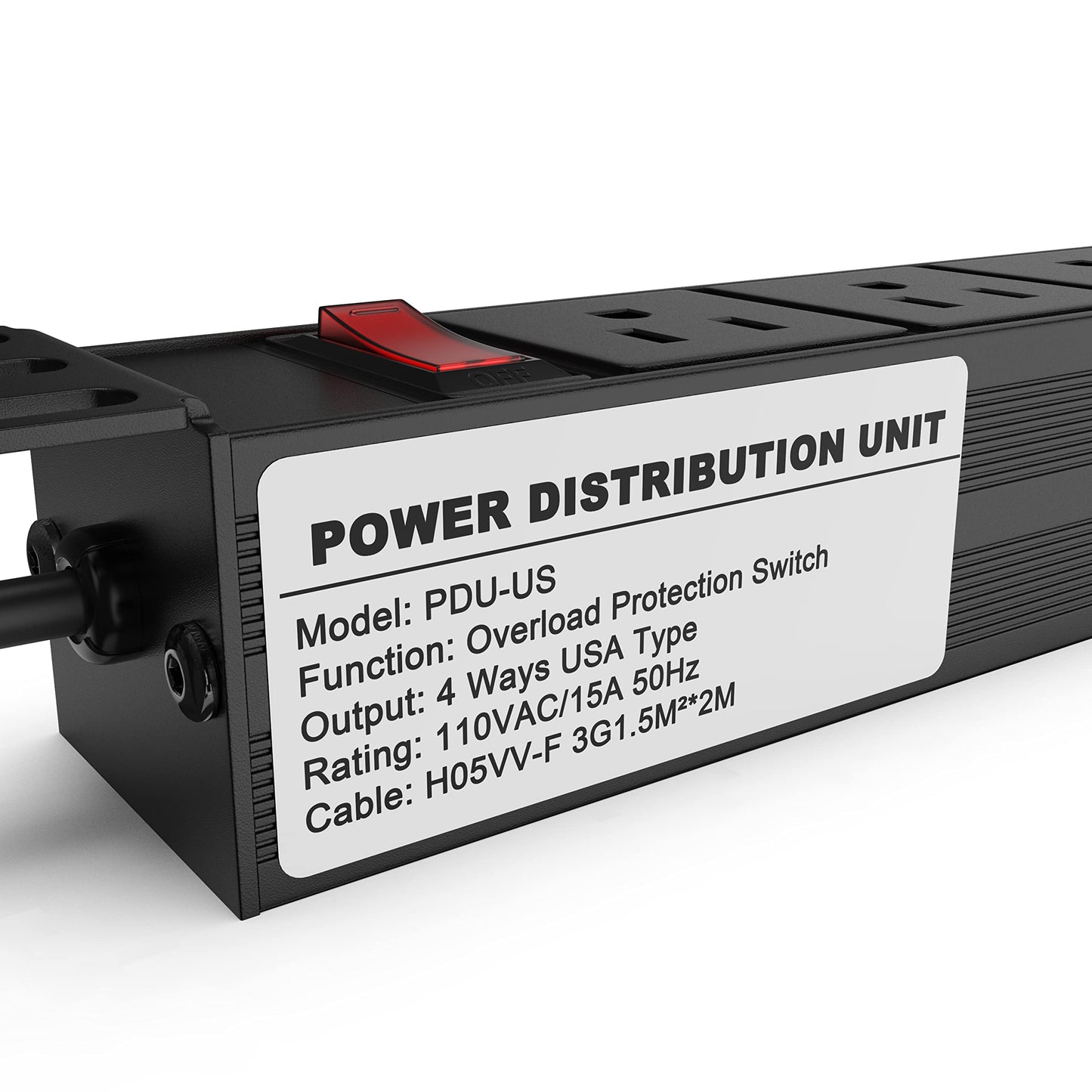 10" Rack PDU - 1U (4 Outlet) Power Distribution Unit 10 inch for Mini Racks w/Protection (110V/15A 6ft Cable) Network Cabinet Rackmount Power Strip