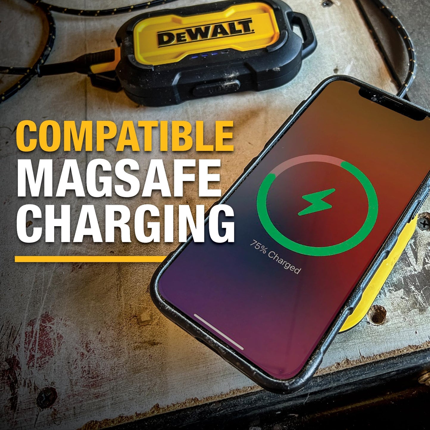 DEWALT Heavy Duty Strong Magnetic for iPhone 14 Pro Max Case Fits MagSafe, Drop Resistant Impact Protective Back Cover, Shockproof Slim Fit for iPhone