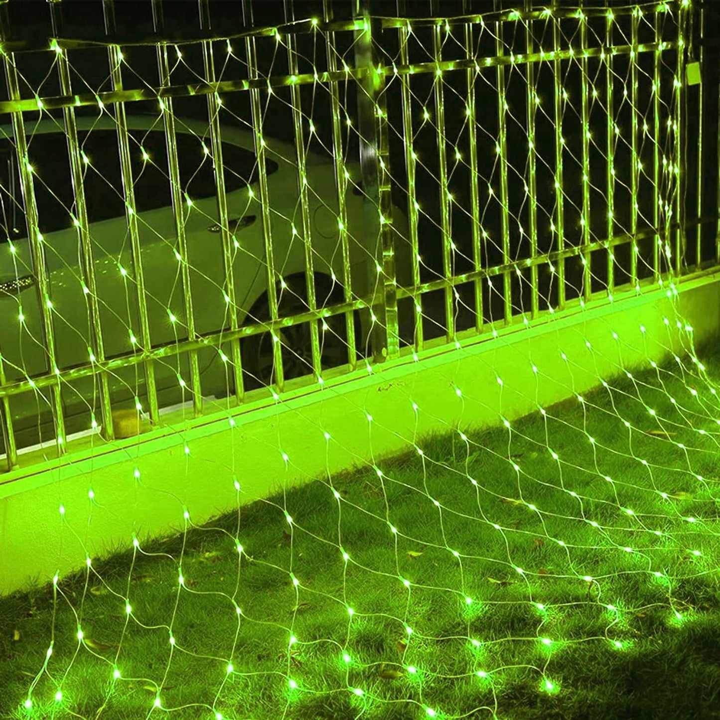 Dazzle Bright St. Patrick's Day 200 LED Net Lights, 9.8 FT x 6.6 FT Connectable Mesh Lights Clear Wire with 8 Lighting Modes, Christmas Decorations