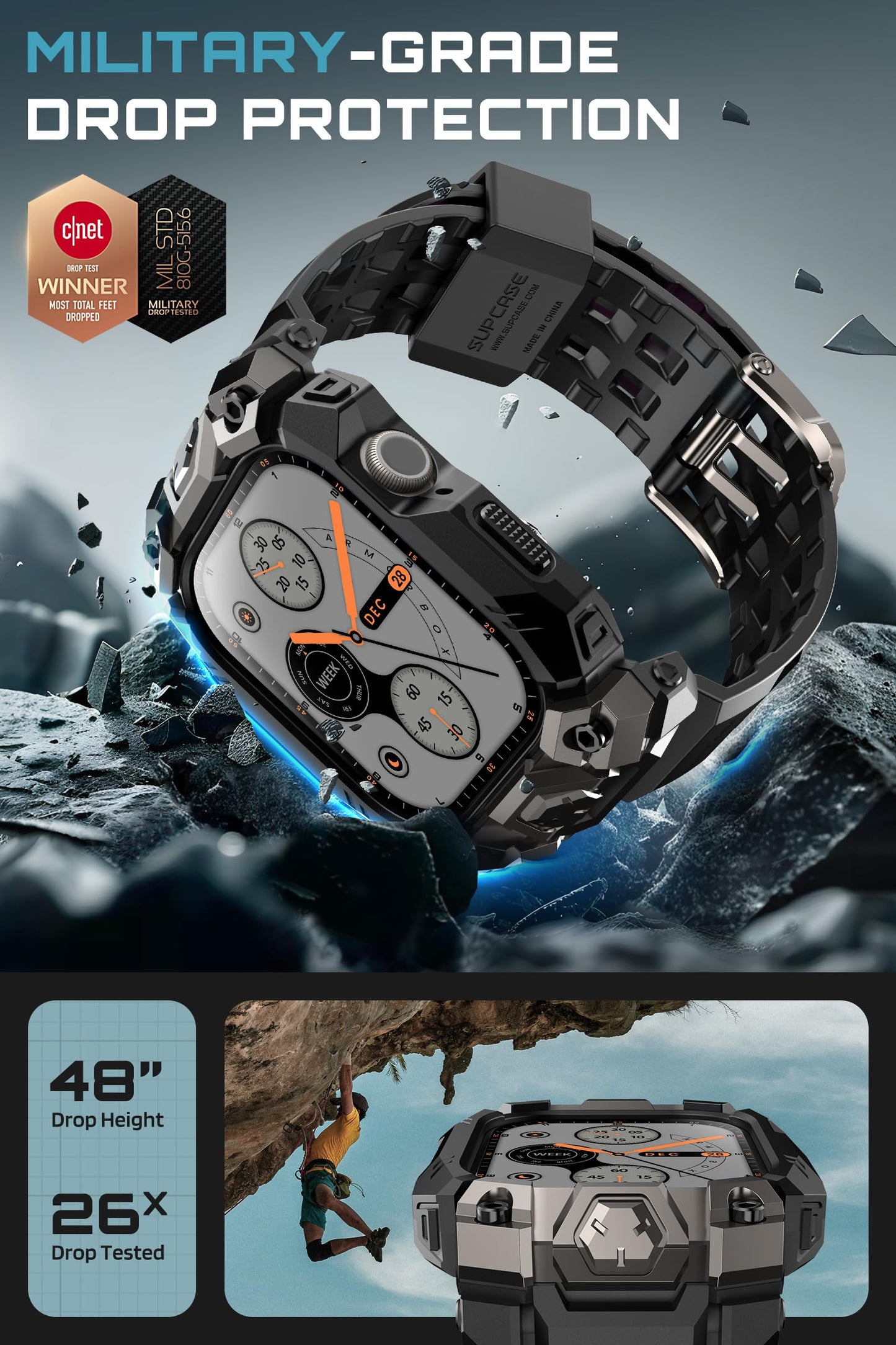 SUPCASE for Apple Watch 11/10 46mm Case with Band (Unicorn Beetle Ore), [Military-Grade Protection] Rugged Shockproof Scratch Resistant Bumper Cover