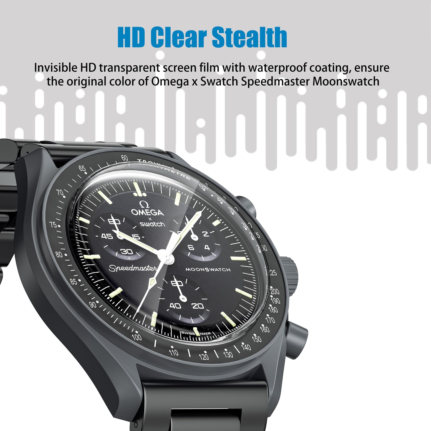 Stanchev Crystal Protector for Moonswatch,Soft TPU Anti-Scratch Screen Protector Compatible with Swatch Omega Moonwatch,HD Clear Screen Protector