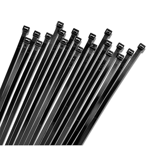 Bolt Dropper 11" Black Cable Ties, 1000 Pack, 50 lbs Tensile Strength - Heavy Duty Zip Ties, Self-Locking Premium Nylon Tie Wraps for Indoor