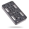 FocusFoto Multi-Purpose Extension Switching Cheese Plate Camera Baseplate with 1/4"-20 & 3/8"-20 Thread Mounting for DSLR Camera Cage Rig Railblocks