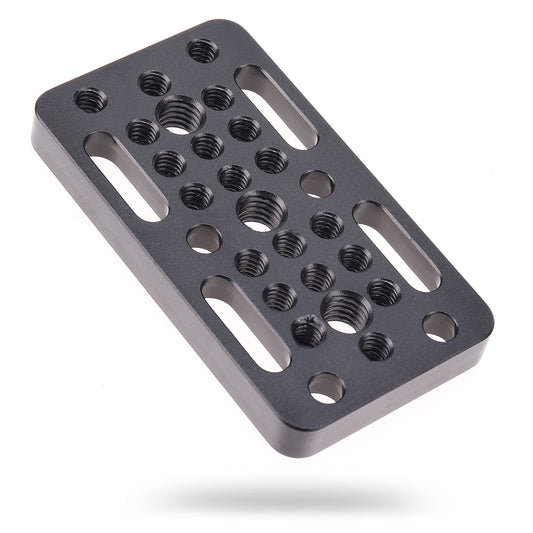 FocusFoto Multi-Purpose Extension Switching Cheese Plate Camera Baseplate with 1/4"-20 & 3/8"-20 Thread Mounting for DSLR Camera Cage Rig Railblocks