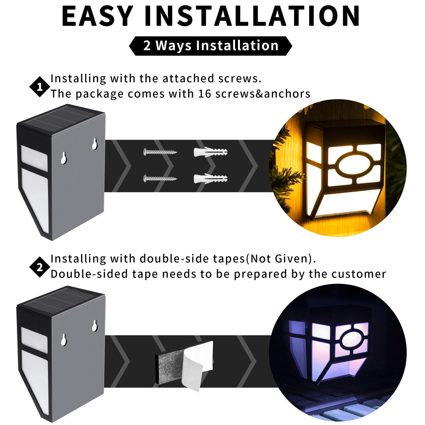 Solpex Solar Deck Lights,Solar Fence Lights, 2 Modes Christmas Decoration Lights,Unique Pattern, Waterproof Automatic Outside, Deck, Patio, Stairs