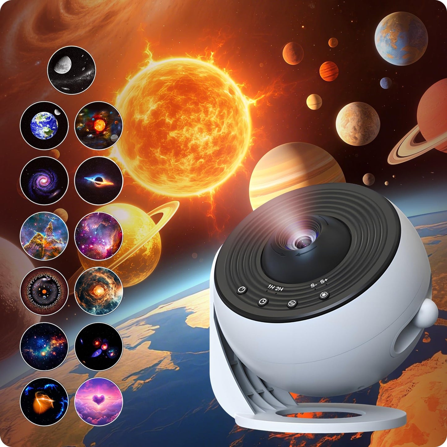 Galaxy Star Projector Upgraded 4K HD Lens - Wider Sharper Projection, 13 Nebula Theme Discs, 15 Sleep Aid White Noise, Remote, 1/2/Timer, Bluetooth